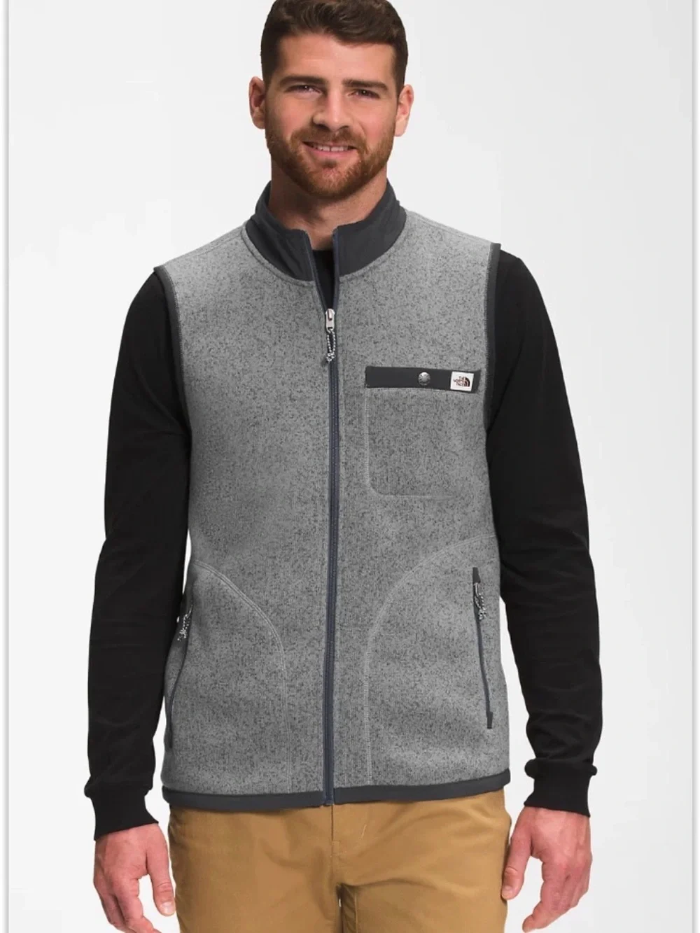 The North Face Gordon Lyons Full Zip Fleece Vest | Gray Heather | L